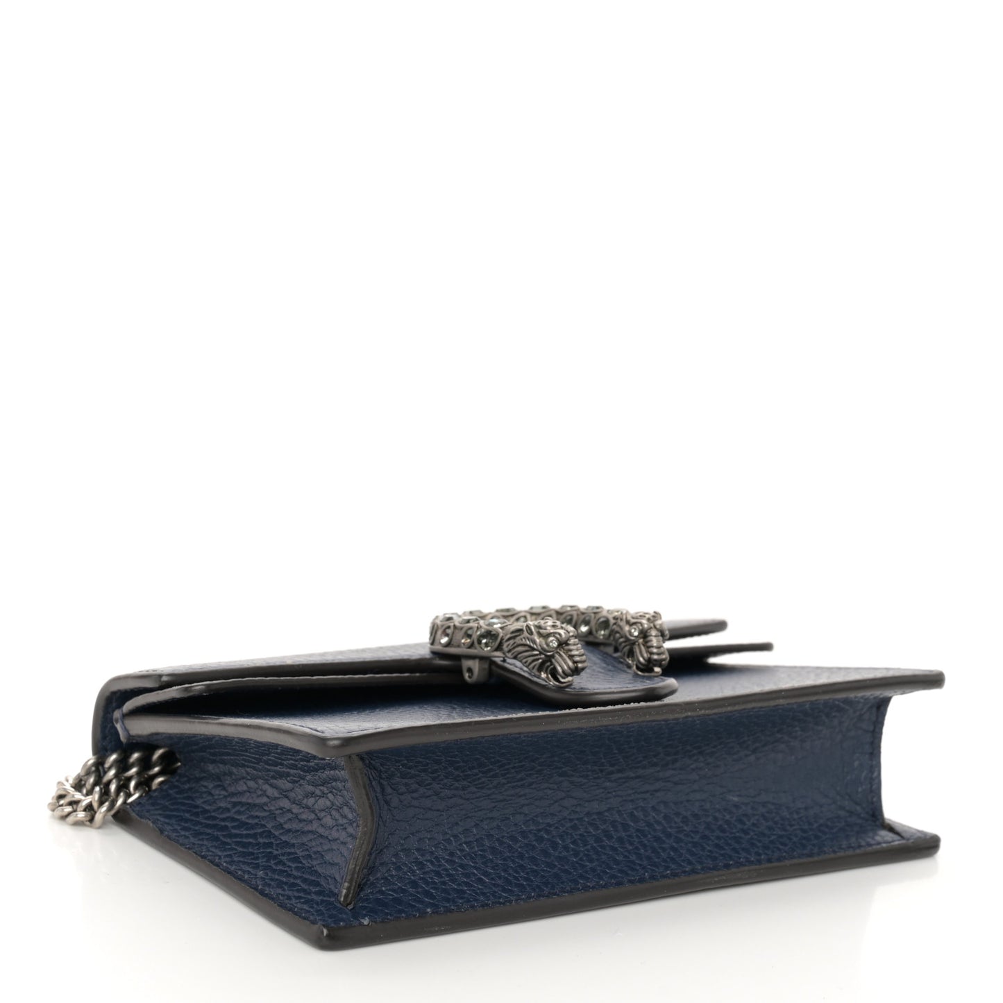 Dollar Calfskin Crystal Super Mini Dionysus Shoulder Bag Blue Agata Black Diamond
