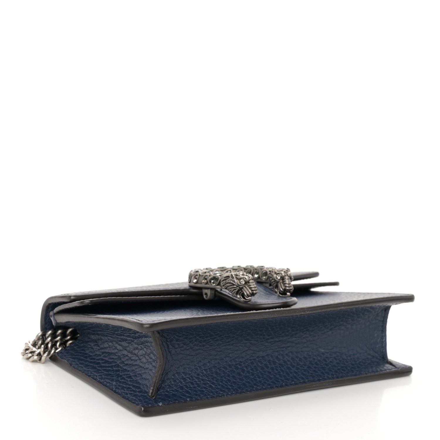 Gucci Dollar Calfskin Crystal Super Mini Dionysus Shoulder Bag Blue Agata Black Diamond 4 of 10