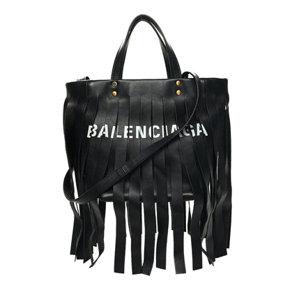 Balenciaga Calfskin XS Fringe Laundry Cabas Black 1 of 13