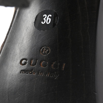 Gucci Monogram Cellarius Soft Calfskin Icon Bit Platform Clog High Heel Slide Sandals 36 Beige Ebony Cocoa 7 of 10