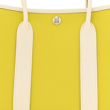 Hermes Toile Officier Vache Country Garden Party 30 TPM Lime White 8 of 11