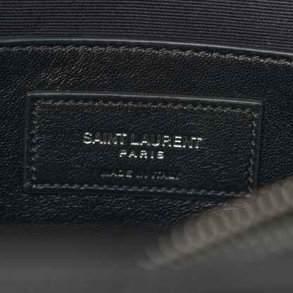 Saint Laurent Calfskin Mixed Matelasse Triquilt Large Monogram Satchel Black 6 of 12