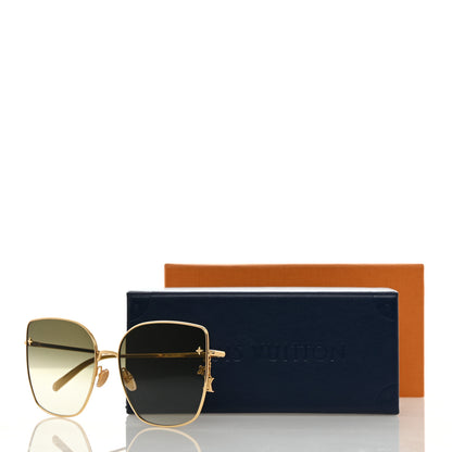 Louis Vuitton Metal LV Charm Cat Eye Sunglasses Z1720U Gold 2 of 9