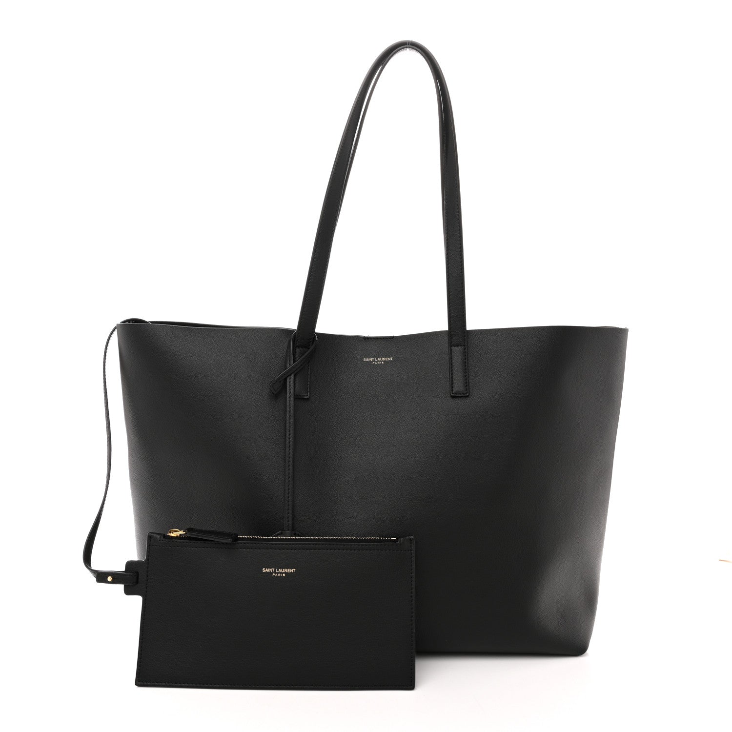Saint Laurent Calfskin Large Shopping Tote Black 3 of 13