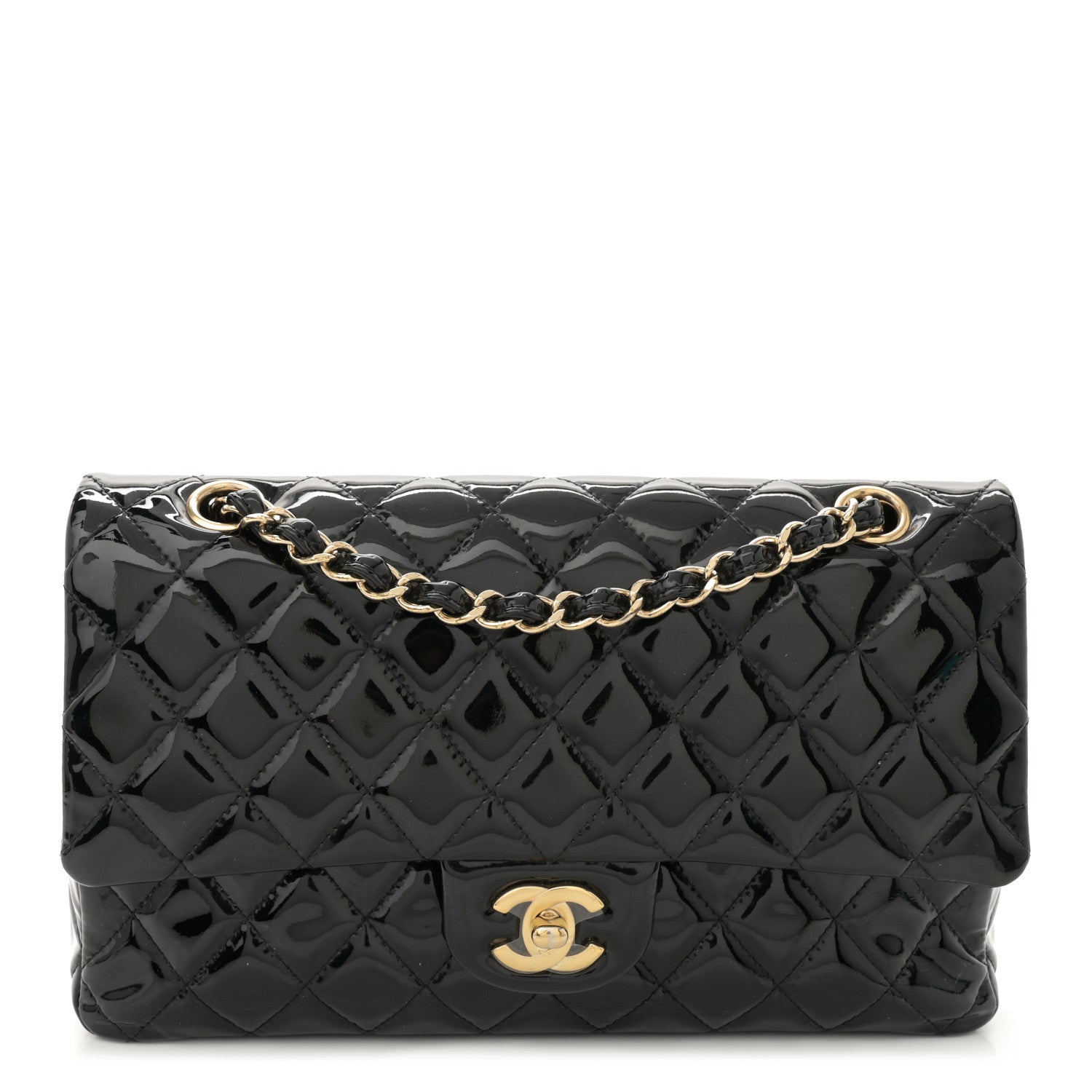 Chanel Patent Quilted Medium Double Flap Black 1 of 11