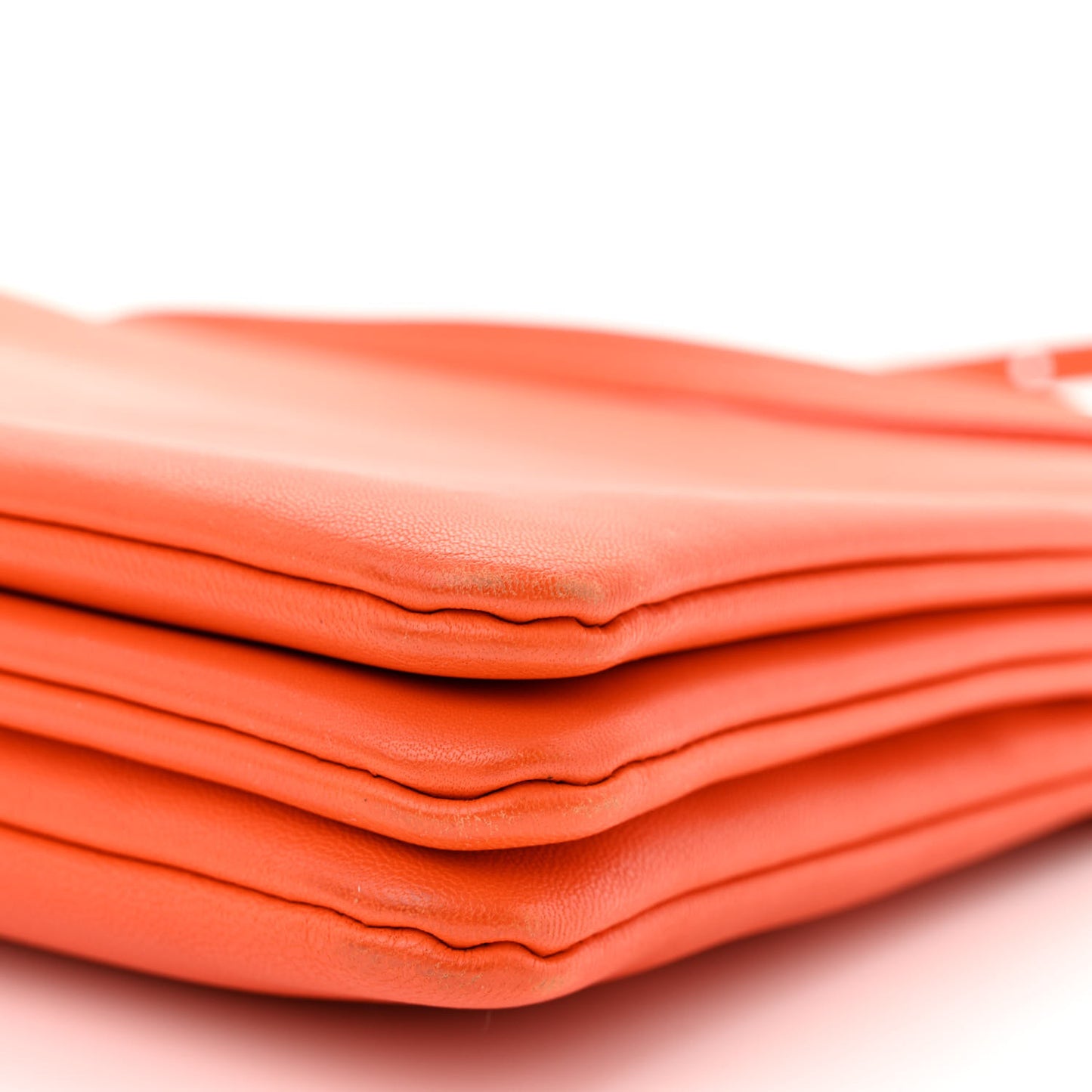 Lambskin Large Trio Crossbody Bag Orange