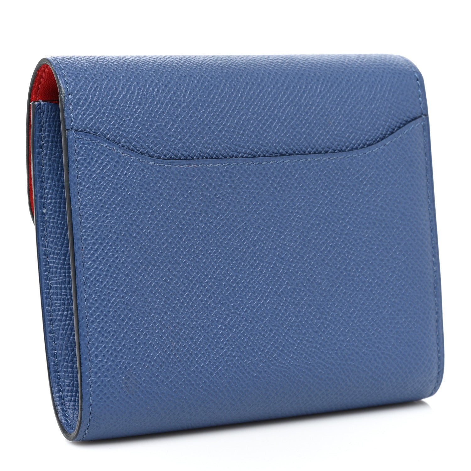 Hermes Epsom Verso Constance Short Wallet Bleu Brighton Rouge Pivoine 2 of 10