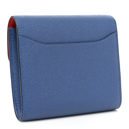 Hermes Epsom Verso Constance Short Wallet Bleu Brighton Rouge Pivoine 2 of 10