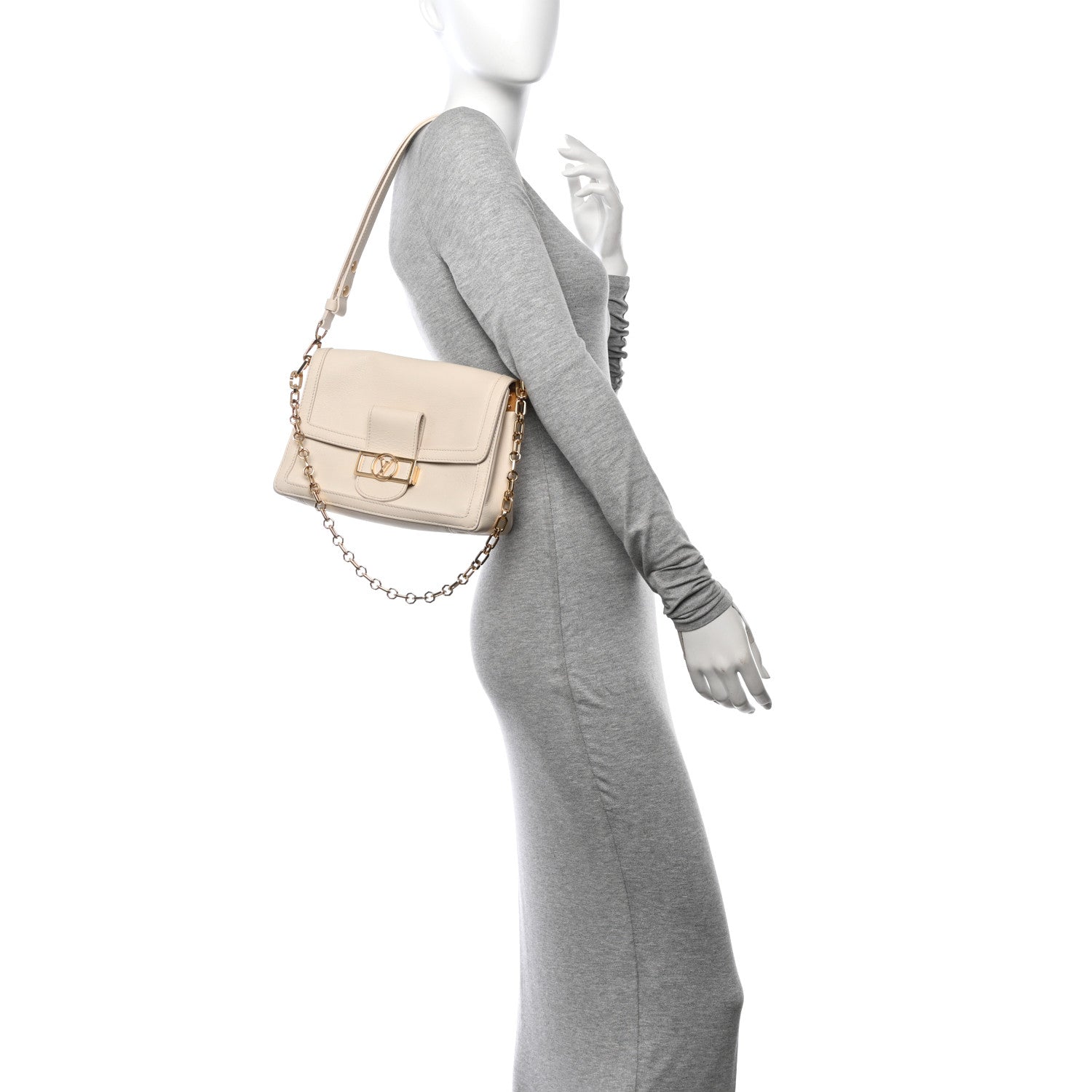 Louis Vuitton Smooth Calfskin Soft Dauphine MM White 2 of 11