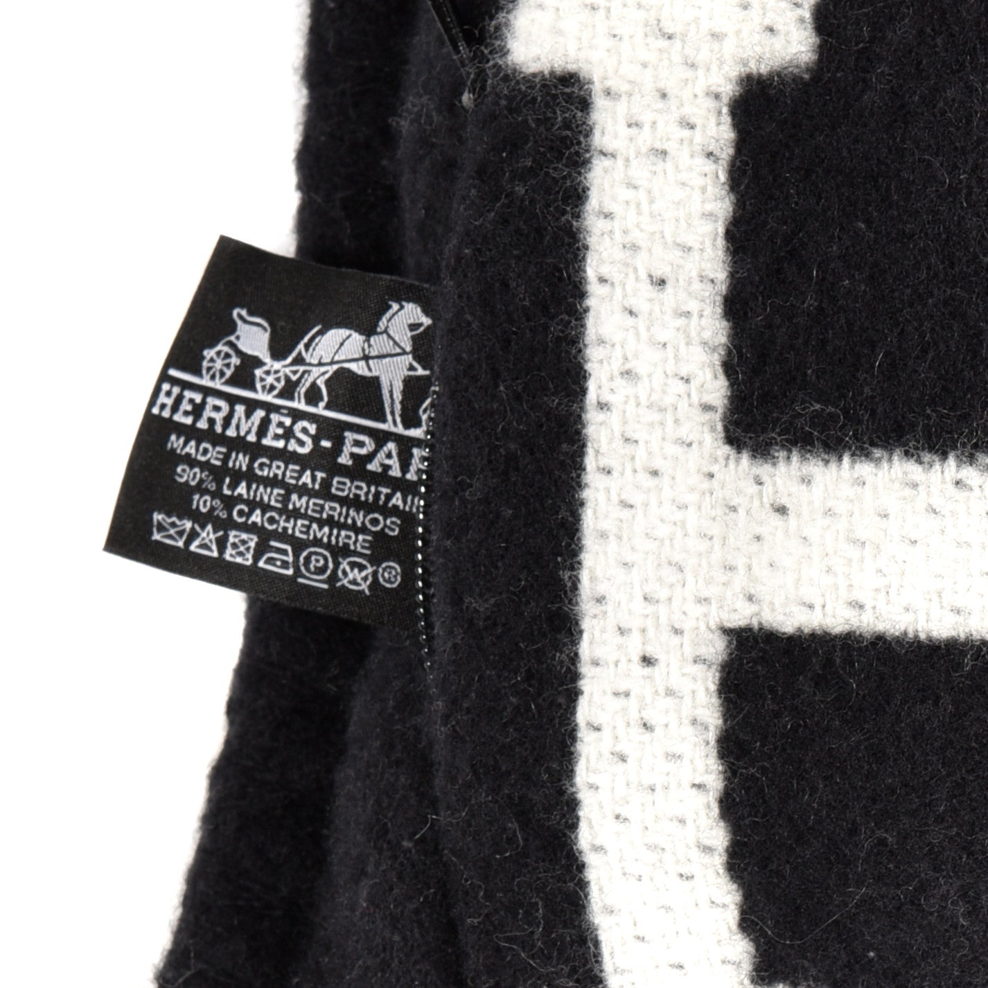 Wool Cashmere Avalon III Pillow PM Ecru Black