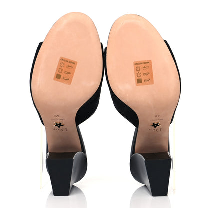 Christian Dior Cotton Embroidered Dway 85mm Slide Sandals 40 Black 5 of 8