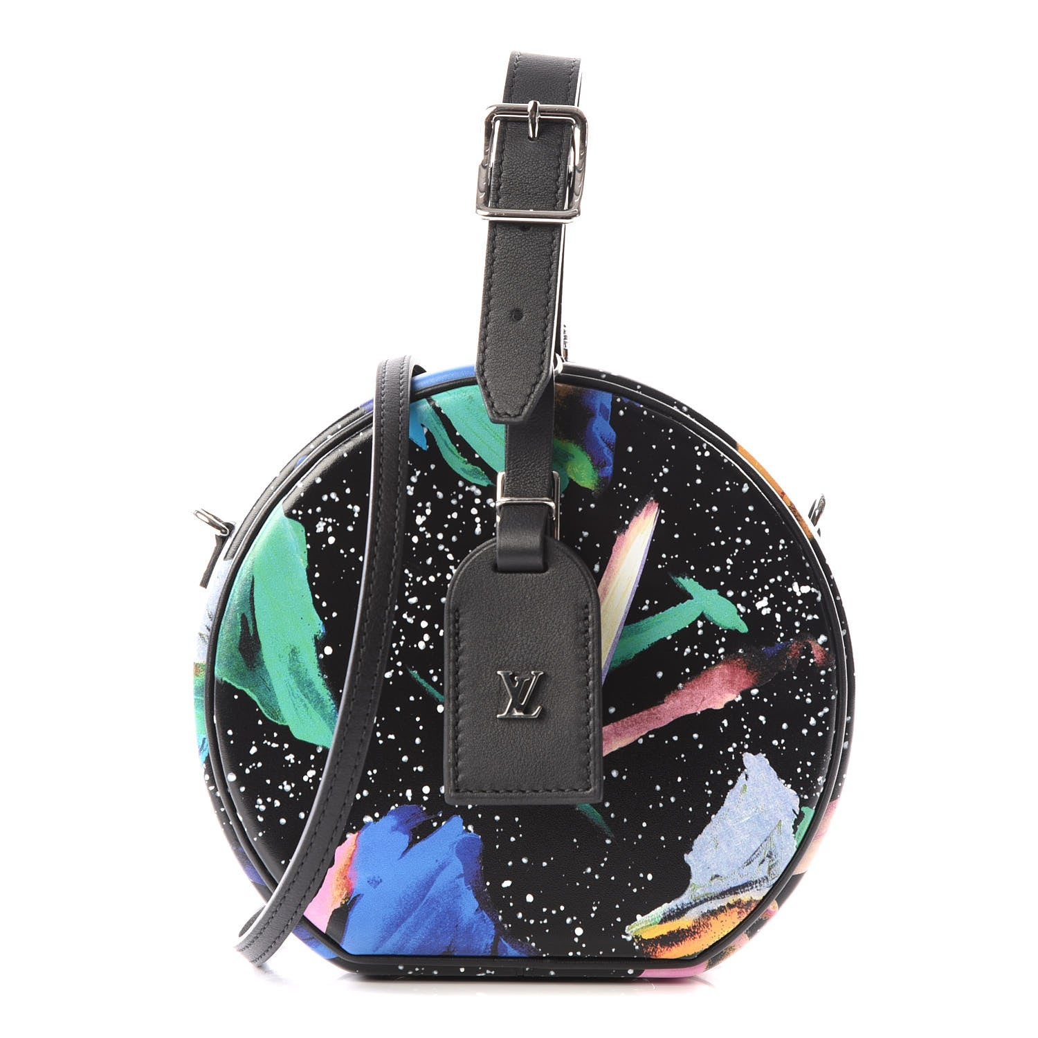 Louis Vuitton Calfskin Splash Print Petite Boite Chapeau Black 1 of 12