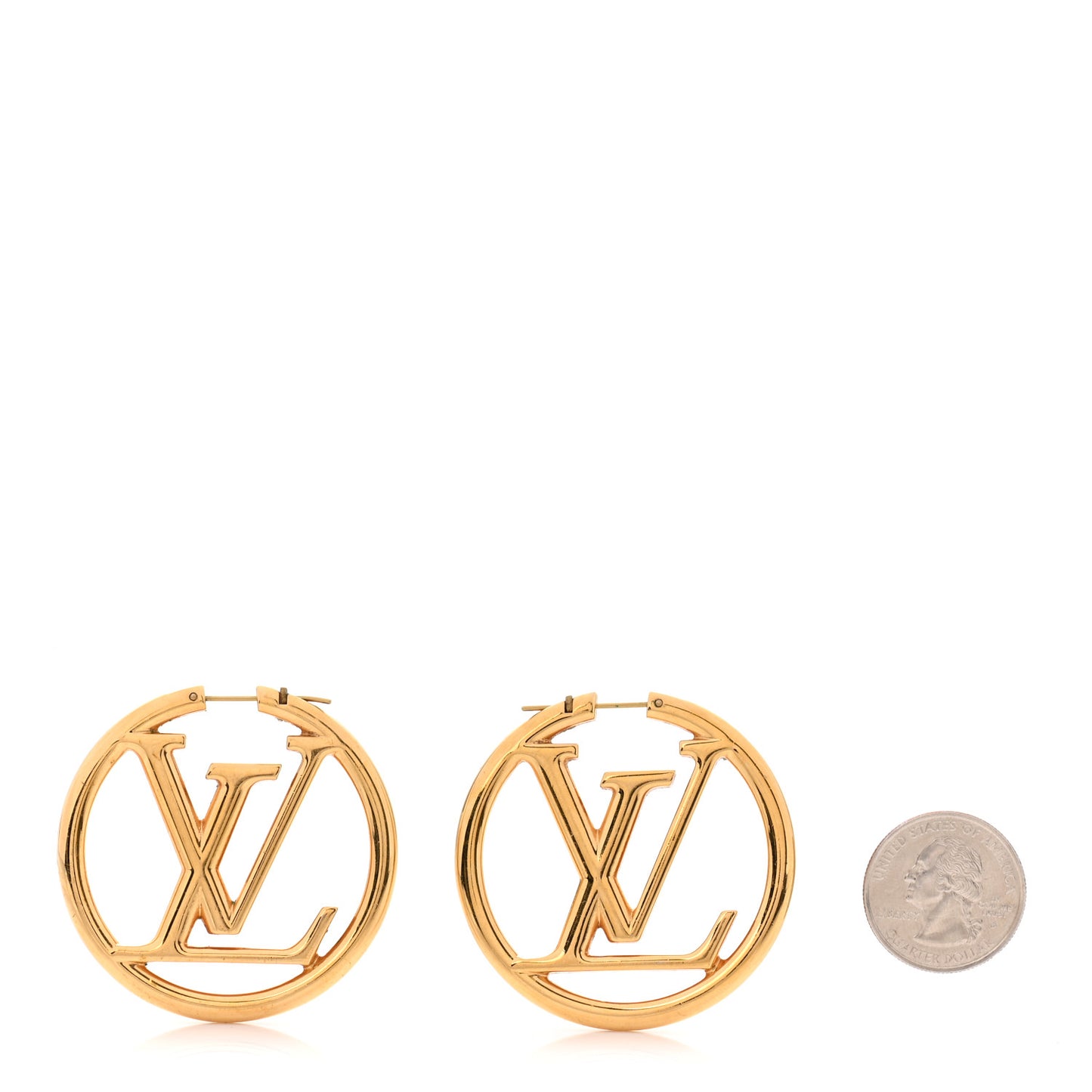 Metal Louise Hoop Earrings Gold