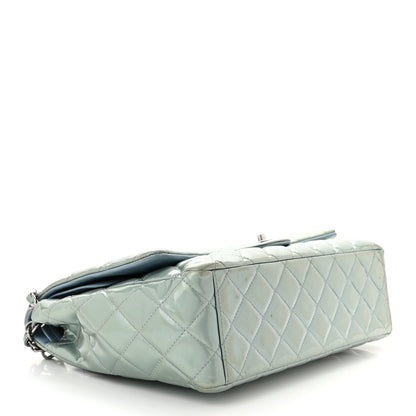 Chanel Patent Quilted Maxi Double Flap Light Blue 4 of 16