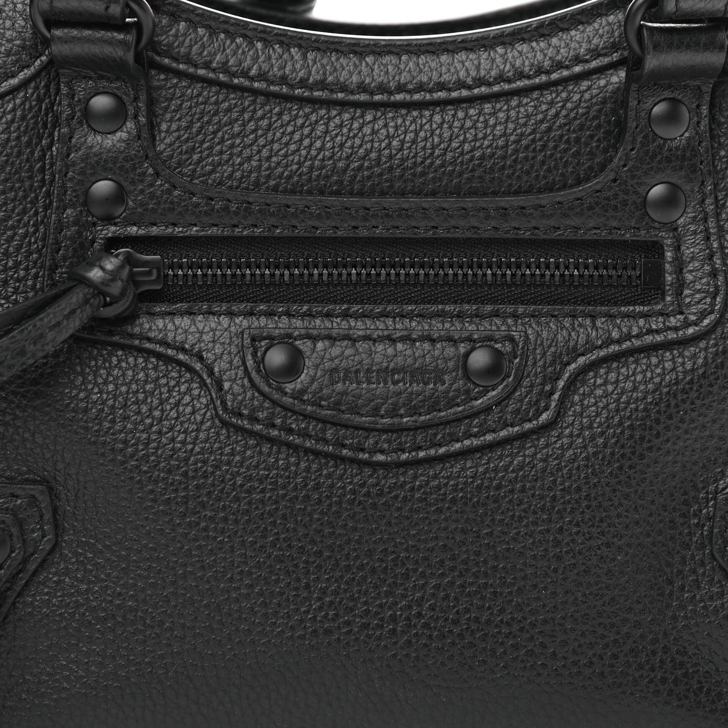 Grained Calfskin Neo Classic Black Hardware Mini City Black