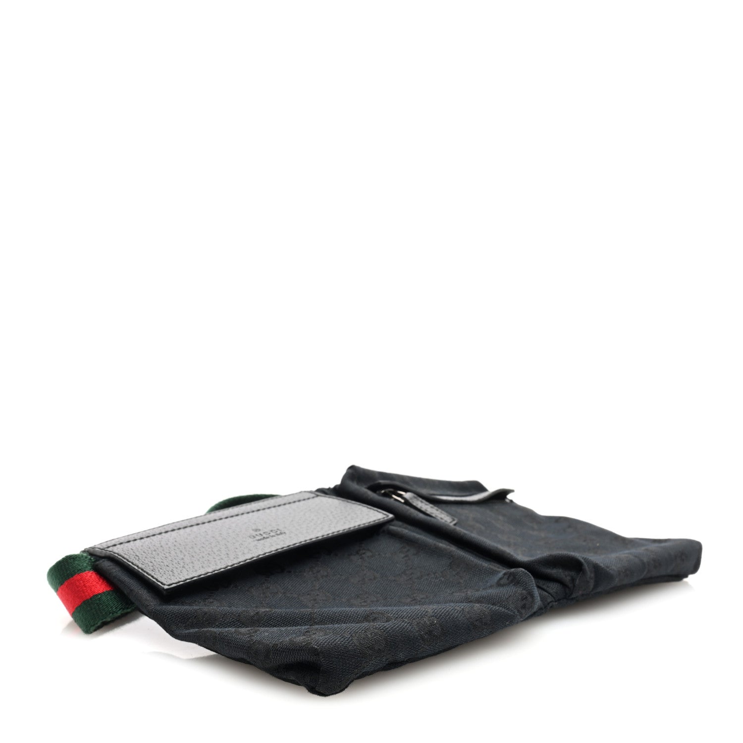 Gucci GG Monogram Web Double Pocket Belt Bag Black 4 of 10