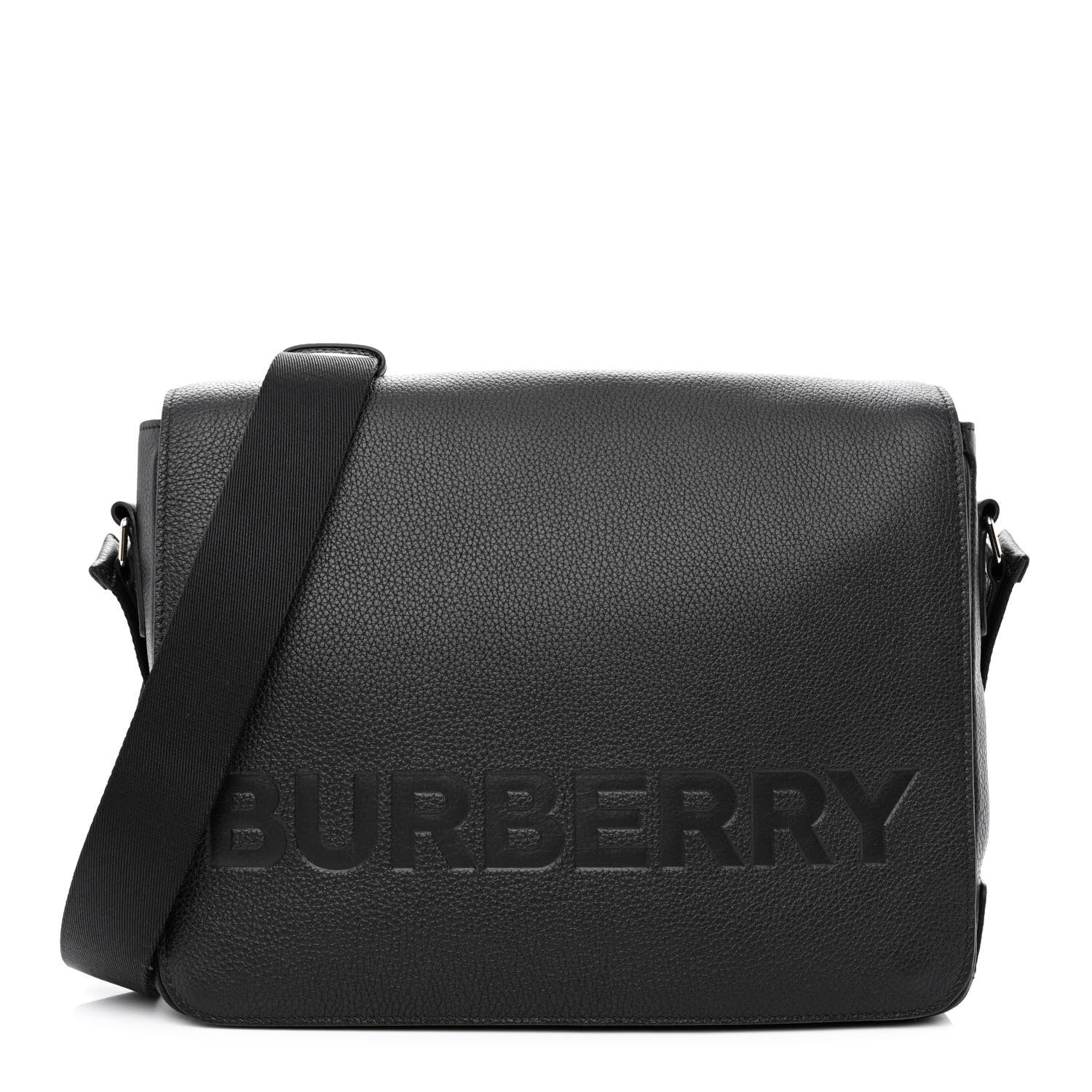 Burberry Grainy Calfskin Embossed Bruno Messenger Black 1 of 11