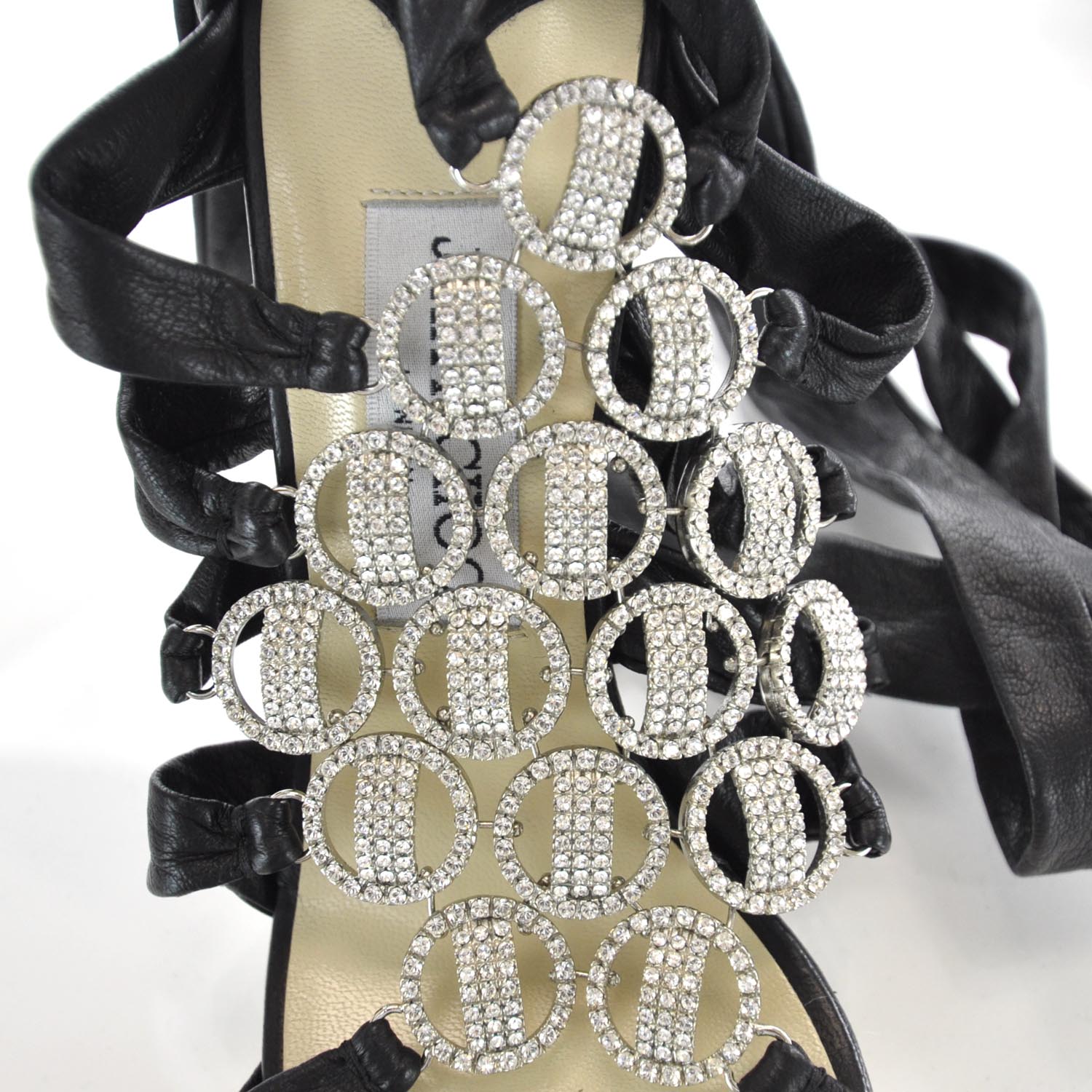 Jimmy Choo Crystal Marine Ankle Wrap Sandals 38 8 of 8