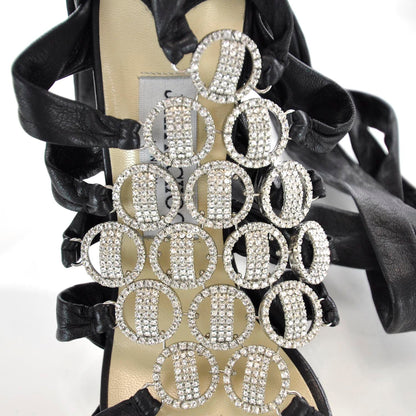 Jimmy Choo Crystal Marine Ankle Wrap Sandals 38 8 of 8