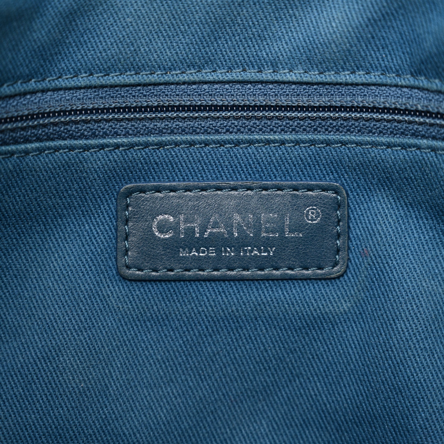 Chanel Caviar Quilted CC Timeless Soft Tote Blue 7 of 11