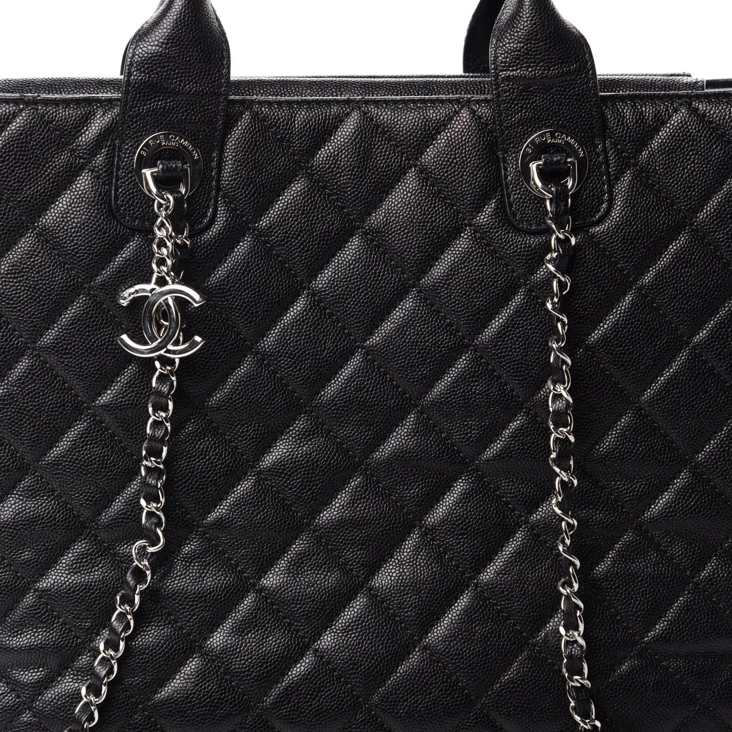 Chanel Caviar Quilted Large Urban Companion Top Handle Shopping Tote Black 10 of 11