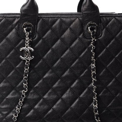 Chanel Caviar Quilted Large Urban Companion Top Handle Shopping Tote Black 10 of 11