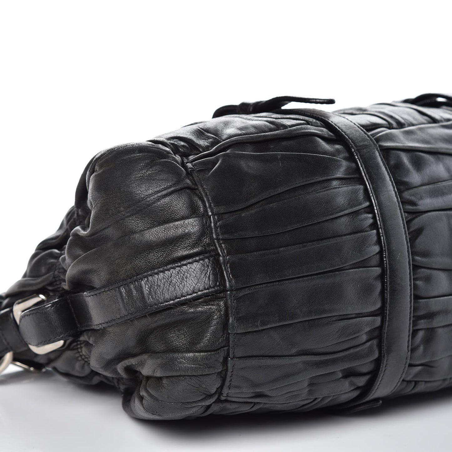 Nappa Gaufre Shopping Satchel Black