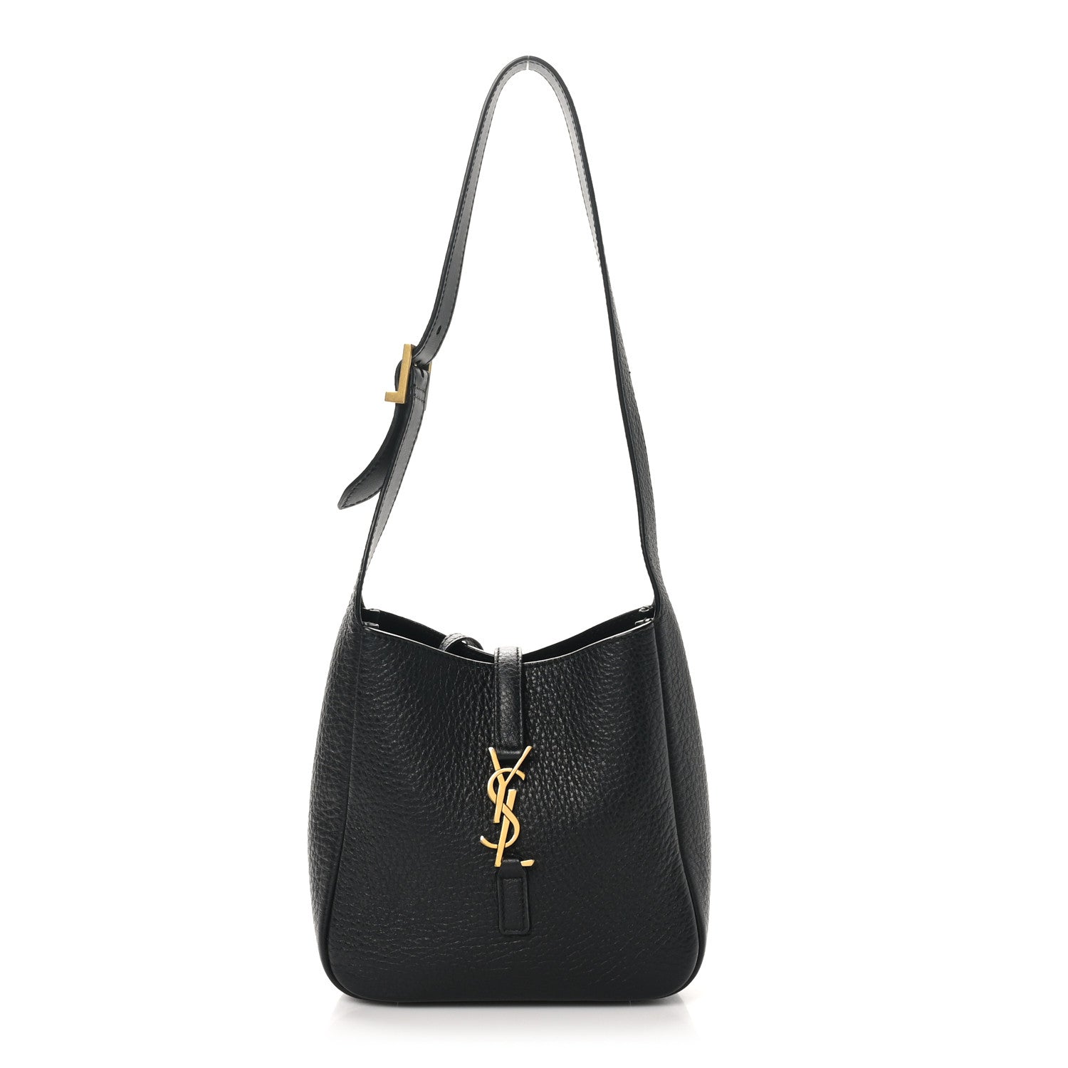 Saint Laurent Grained Calfskin Baby Le 5 A 7 Supple Hobo Black 1 of 11