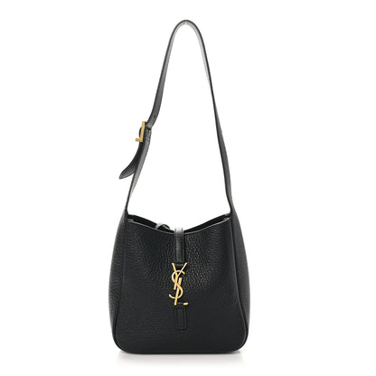 Saint Laurent Grained Calfskin Baby Le 5 A 7 Supple Hobo Black 1 of 11
