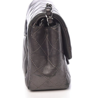 Chanel Metallic Lambskin Quilted Mini Square Flap Grey 11 of 19