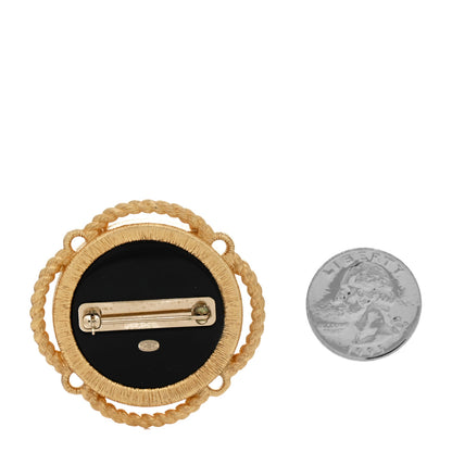 Chanel Metal Resin Glitter Sailor Brooch Gold Red White Black 2 of 4