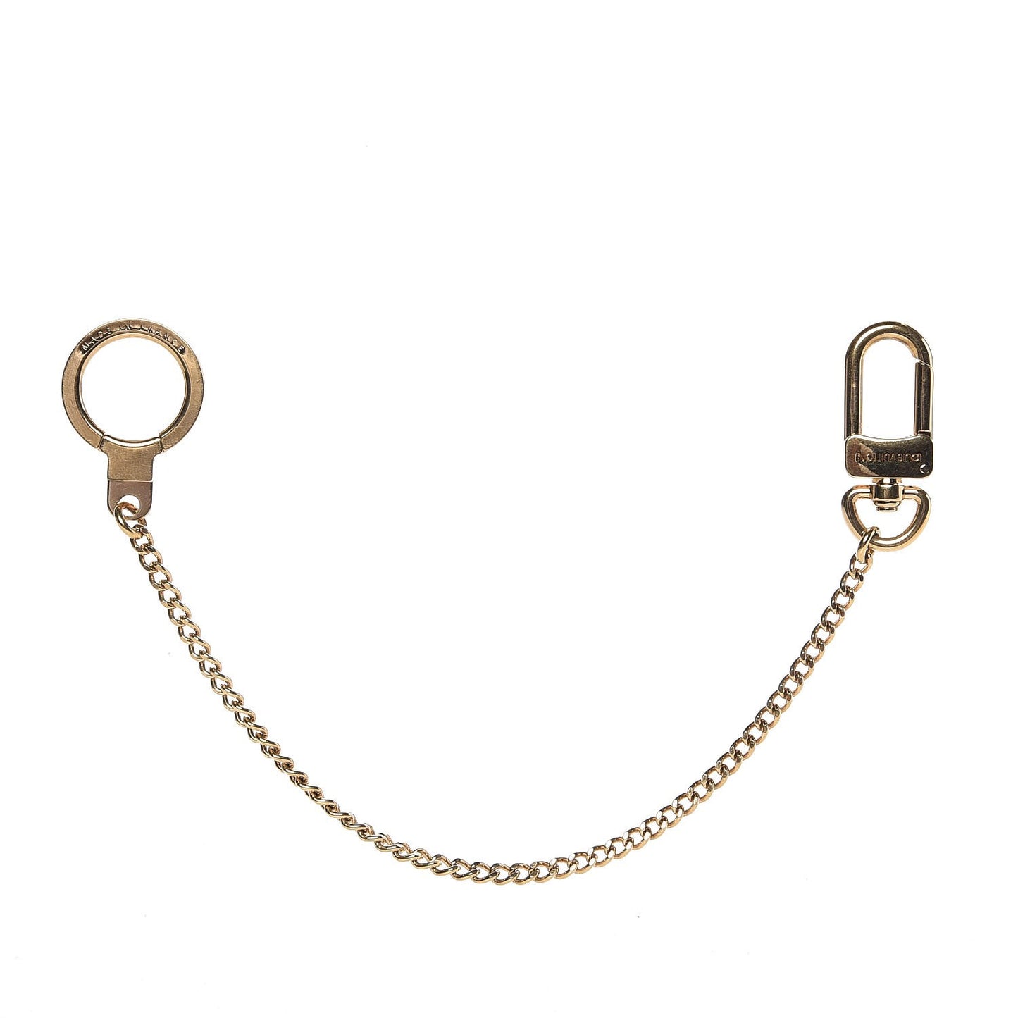 Metal Pochette Extender Key Ring Chain Gold