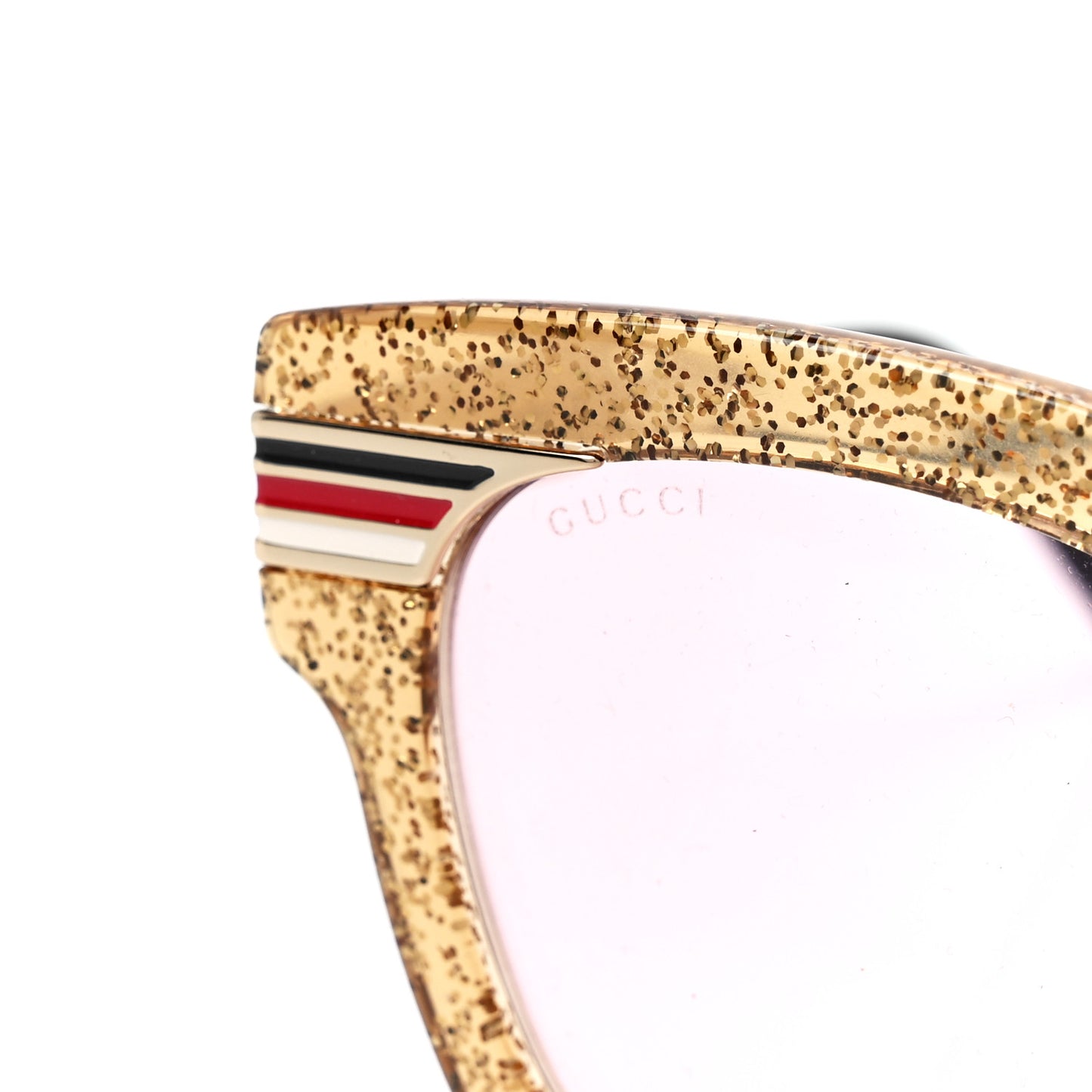 Acetate Square Frame Web Glitter GG0281SA Sunglasses Gold