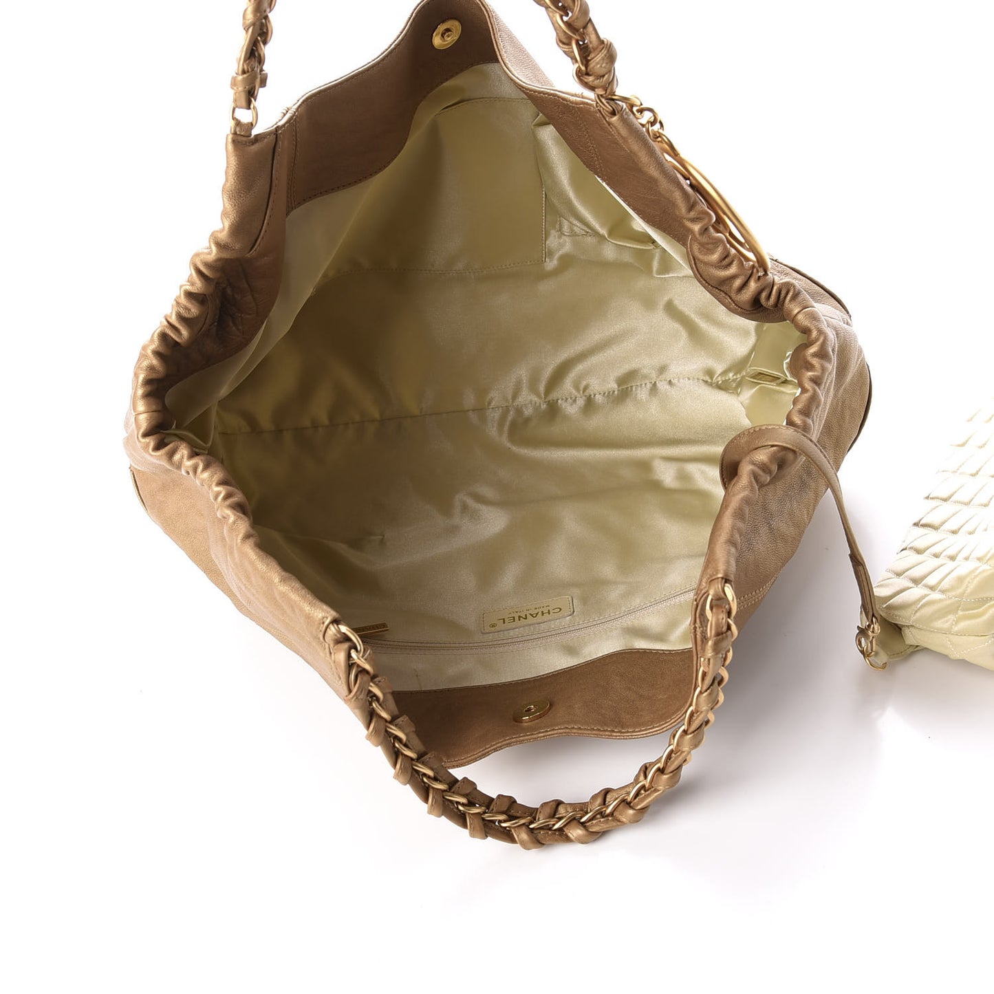 Metallic Calfskin Baby Coco Cabas Gold