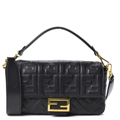 Fendi Nappa FF 1974 Embossed Baguette Black 1 of 12