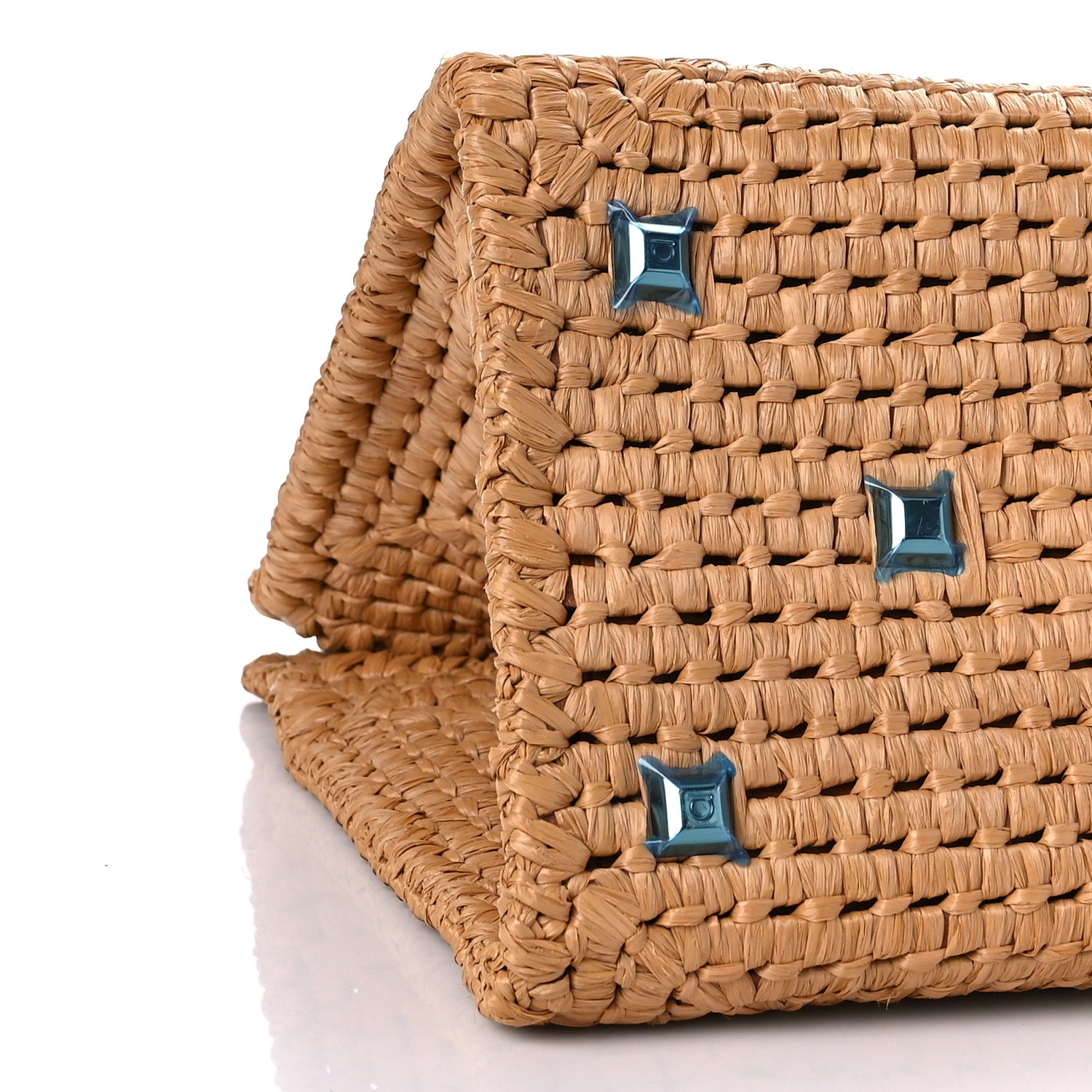 Salvatore Ferragamo Raffia XL Studio Box Tote Natural 9 of 10