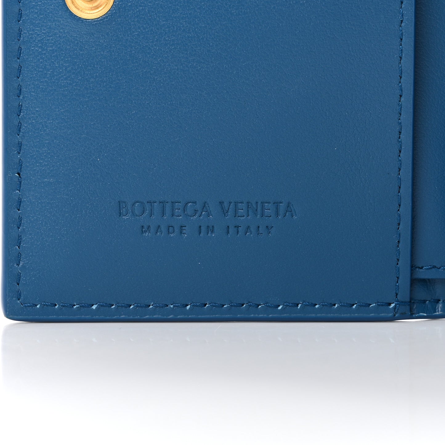 Nappa Maxi Intrecciato Bifold Zip Wallet Deep Pacific