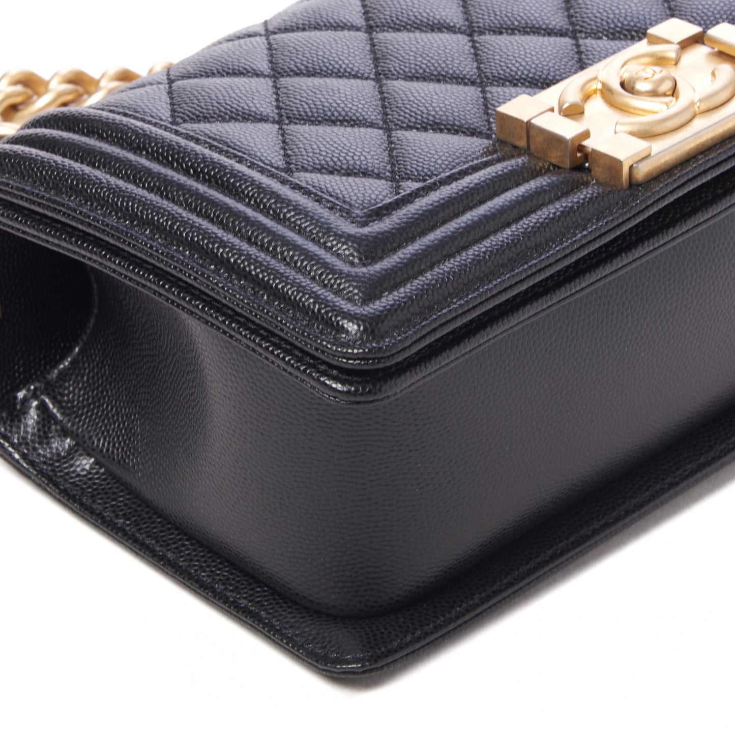 Caviar Quilted Small Boy Flap Black