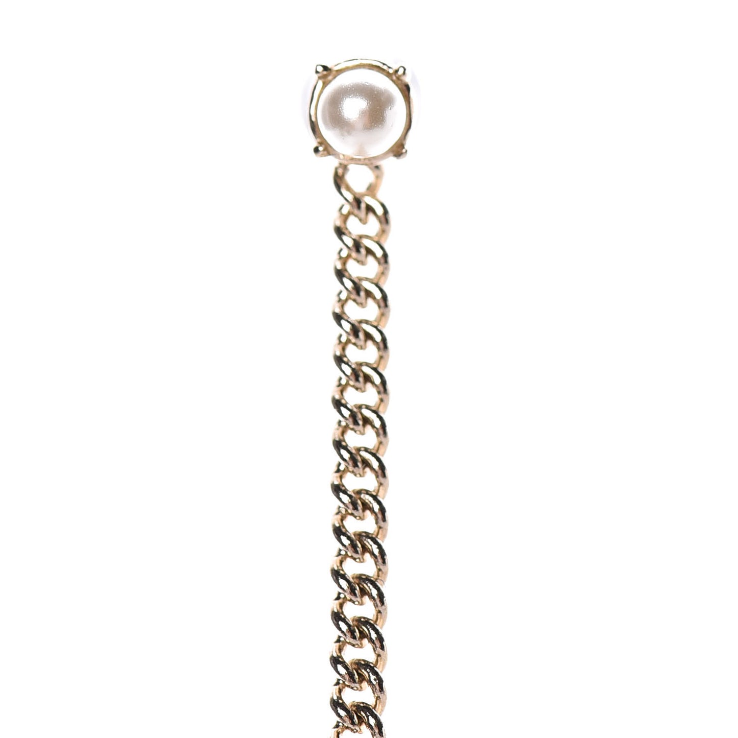Crystal Pearl Dazzling Domino Drop Earrings Matte Gold