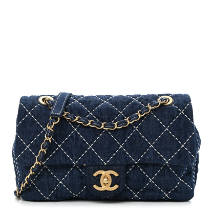 Chanel Denim Quilted Medium Denim Trip Single Flap Blue 1 of 11