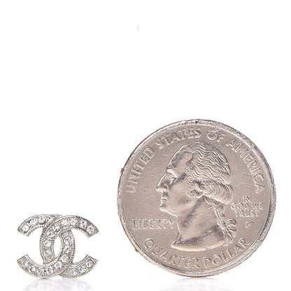 Chanel Crystal CC Earrings Silver 2 of 4