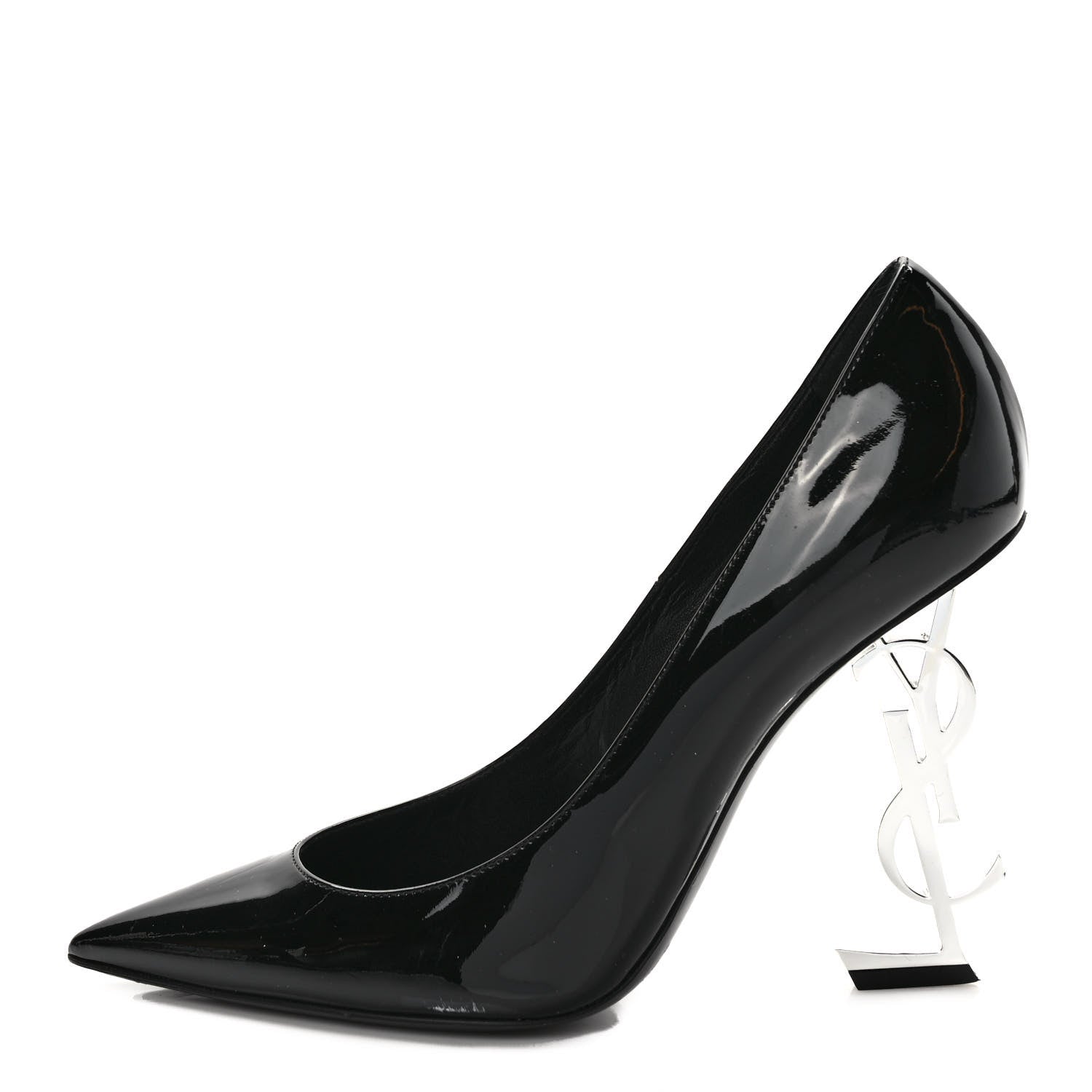 Saint Laurent Patent Opyum 110 Pumps 39 Black Silver 1 of 10