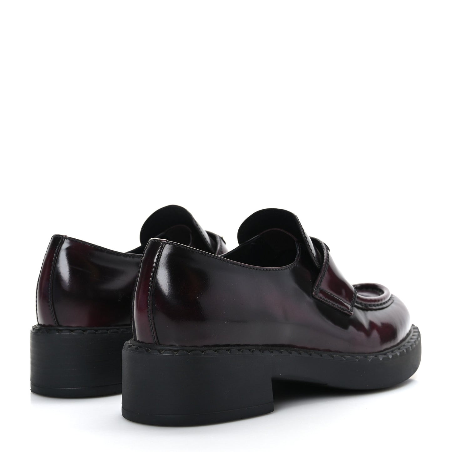 Spazzolato Fume Metal Triangle Logo 50mm Loafers 36.5 Granato