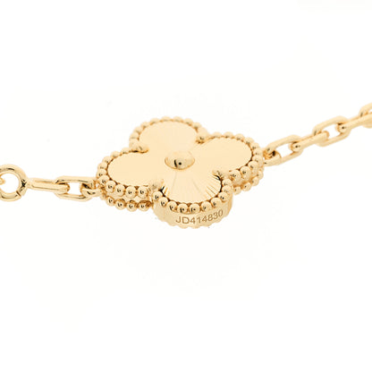 Van Cleef & Arpels 18K Yellow Gold 10 Motifs Guilloche Vintage Alhambra Necklace 4 of 6