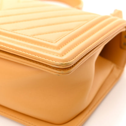 Chanel Calfskin Chevron Quilted Medium Boy Flap Yellow 10 of 15