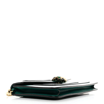 Bulgari Calfskin Serpenti Forever Flap Clutch Emerald Green 4 of 10