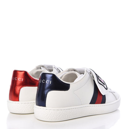 Gucci Calfskin Ayers Web Crystal LOVED Womens New Ace Sneakers 36 White 4 of 9