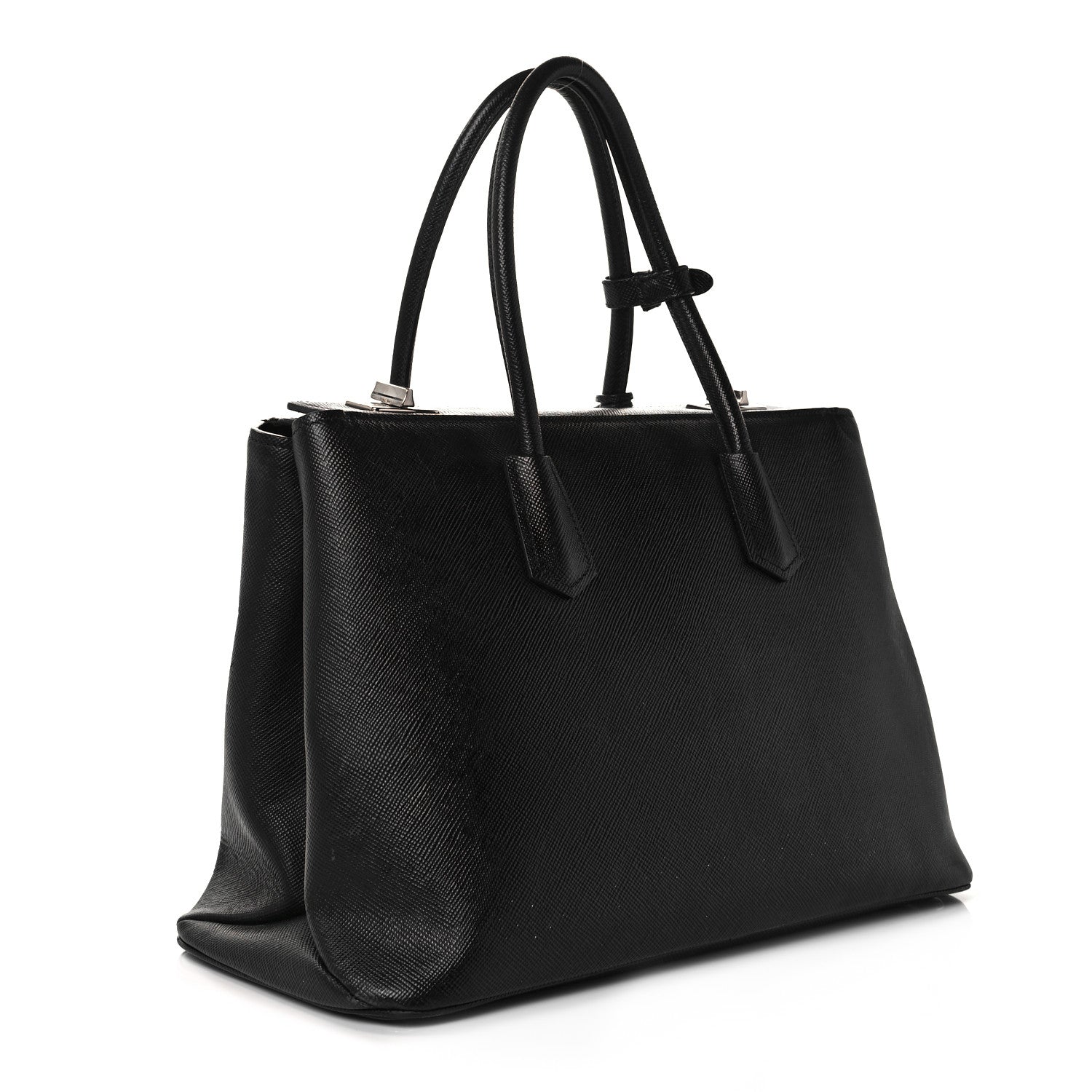 Prada Saffiano Cuir Twin Tote Black 2 of 14