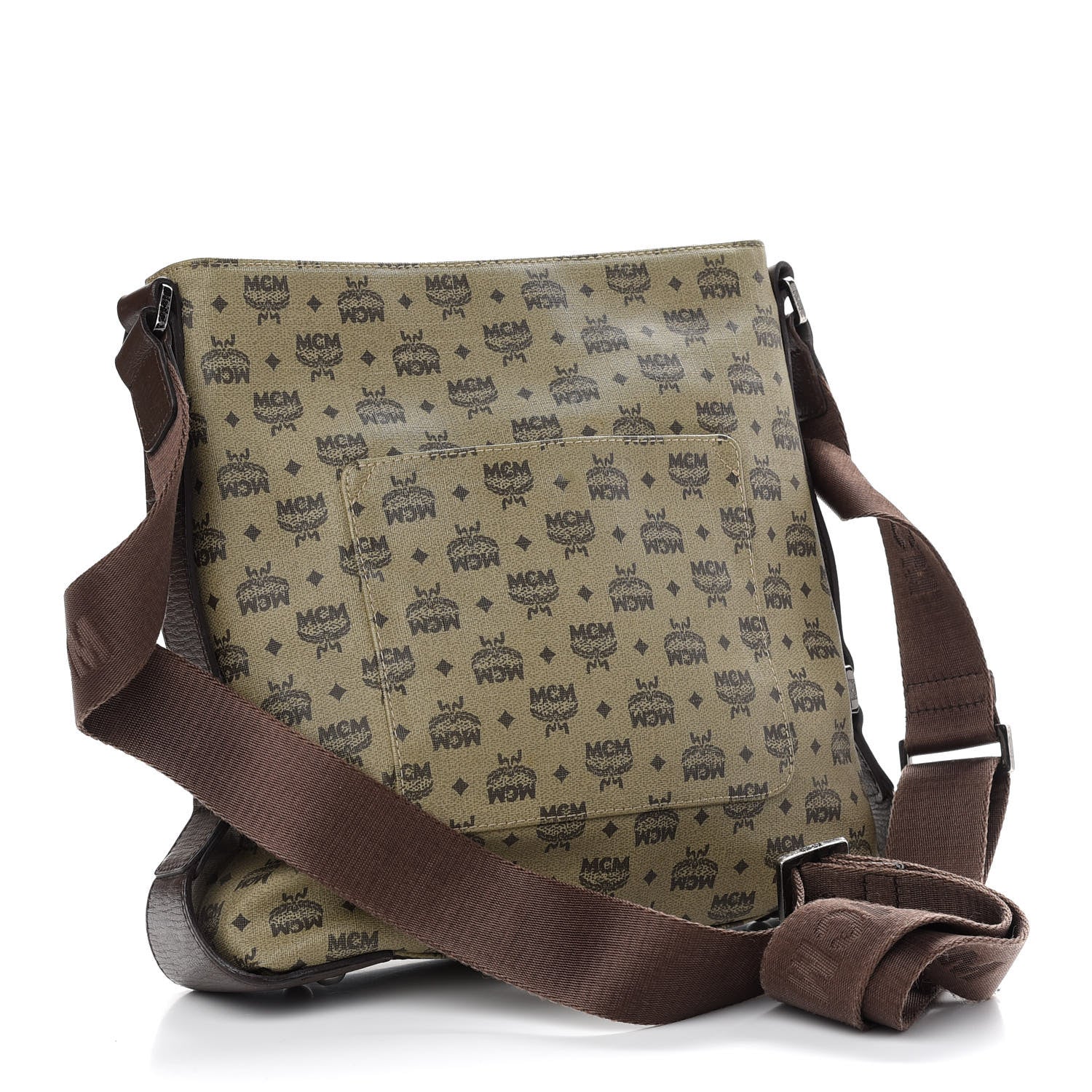 MCM Coated Canvas Messenger Bag Beige 3 of 9