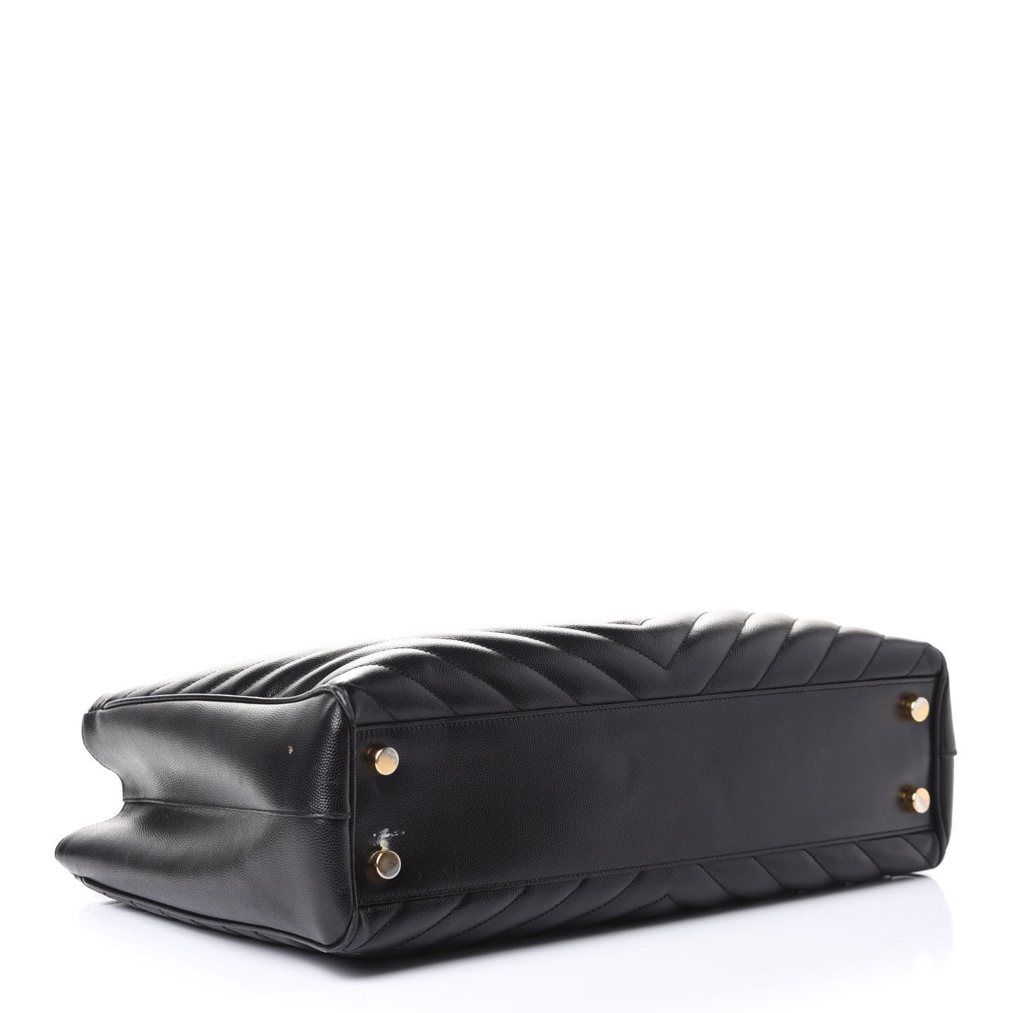 Grain De Poudre Matelasse Chevron Monogram Shopping Bag Black